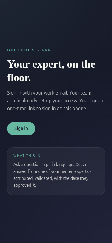 The worker PWA on mobile.