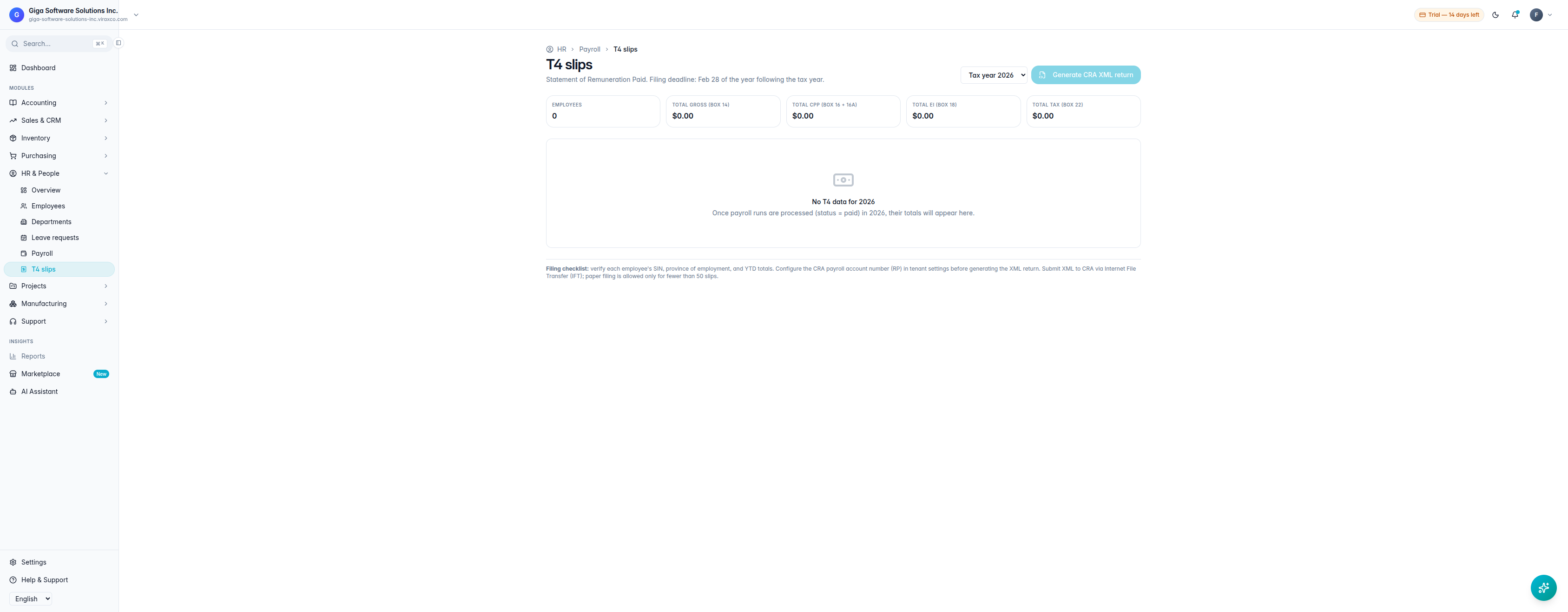 The Canadian payroll module.